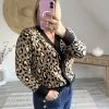 Gilet Léopard Camel avec Col V – Audacieux et Chic | Milanah
