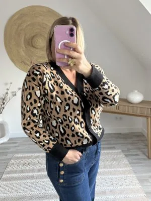 gilet-leopard-milanah Gilet Léopard Camel avec Col V – Audacieux et Chic | Milanah