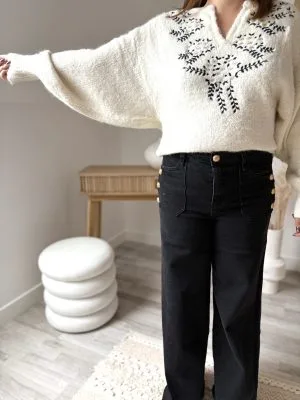 pull-boheme Pull Bohème Esmée – Coupe Oversize et Détails Brodés | Milanah