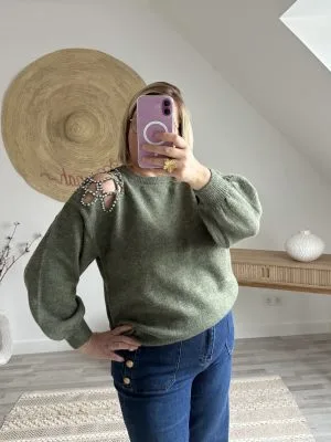 pulls-oversize-femme-kaki- Pulls Oversize Femme Camel ou Kaki – Milanah