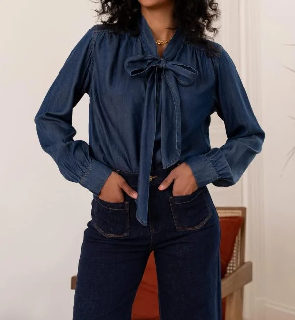 Chemisier avec Noeud au Col : modèle Suzon de Milanah !