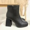 Bottines talons bloc : modèle noir élégant et confortable - Milanah