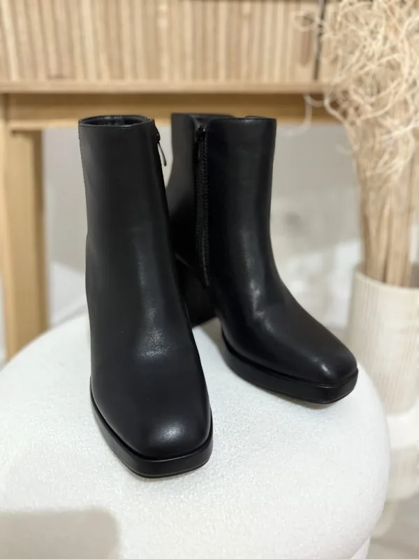 Bottines talons bloc : modèle noir élégant et confortable - Milanah