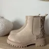 bottines-a-paillettes Bottines à paillettes : Bottines Effet Daim Milanah en Beige