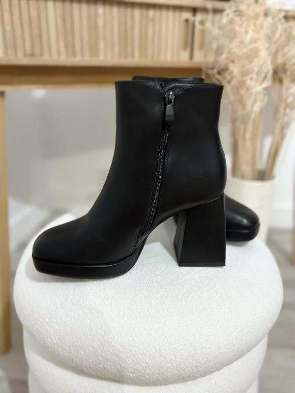 Bottines talons bloc : modèle noir élégant et confortable - Milanah
