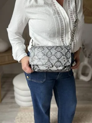 Sac Bandoulière Gris Femme : élégance en cuir - Milanah