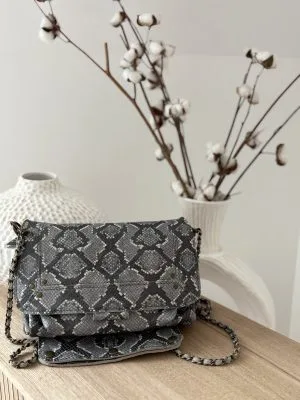 Sac Bandoulière Gris Femme : élégance en cuir - Milanah