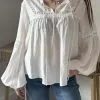 Chemise en soie pour femme – élégance en blanc chic Milanah
