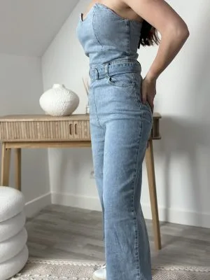 Combinaison Bustier en Jean pour Femme | Look casual chic