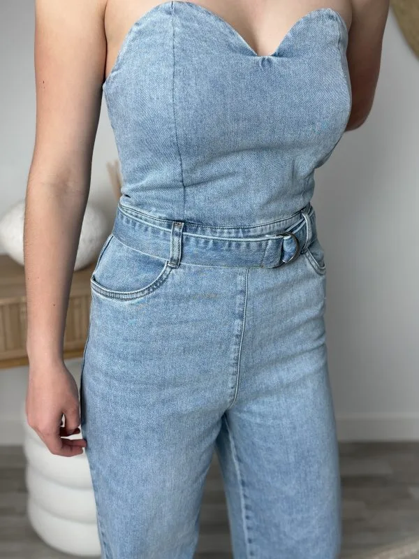 Combinaison Bustier en Jean pour Femme | Look casual chic