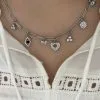 Collier Strass Femme en Acier Inoxydable Argenté | Milanah