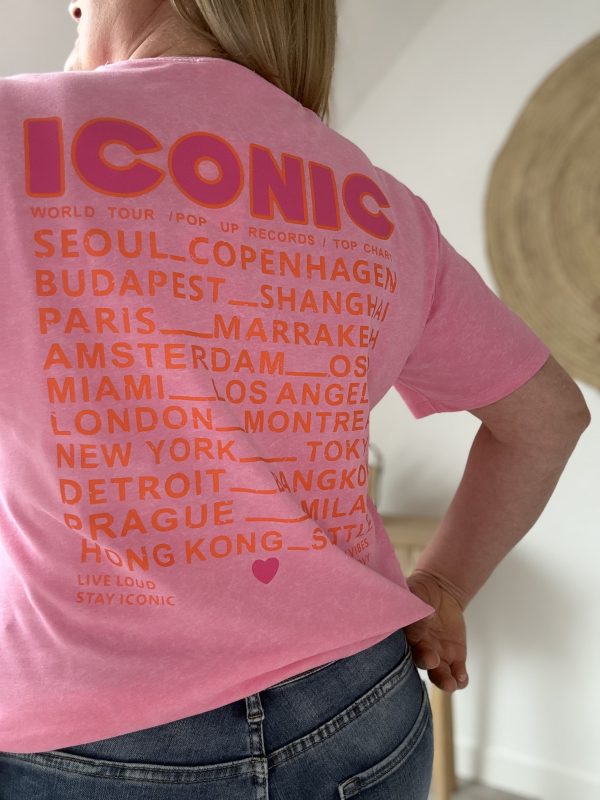 T-shirt Rose ICONIC Femme 100% Coton – Milanah