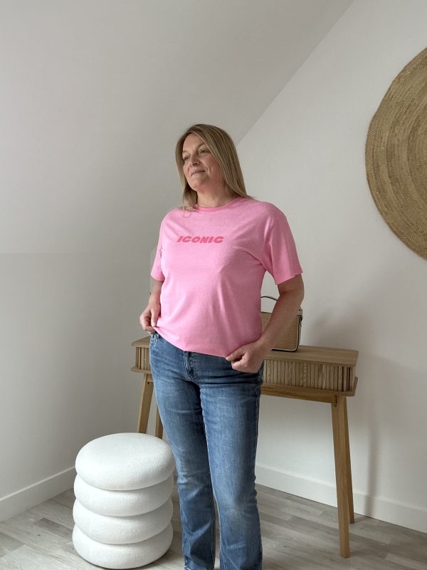 T-shirt Rose ICONIC Femme 100% Coton – Milanah