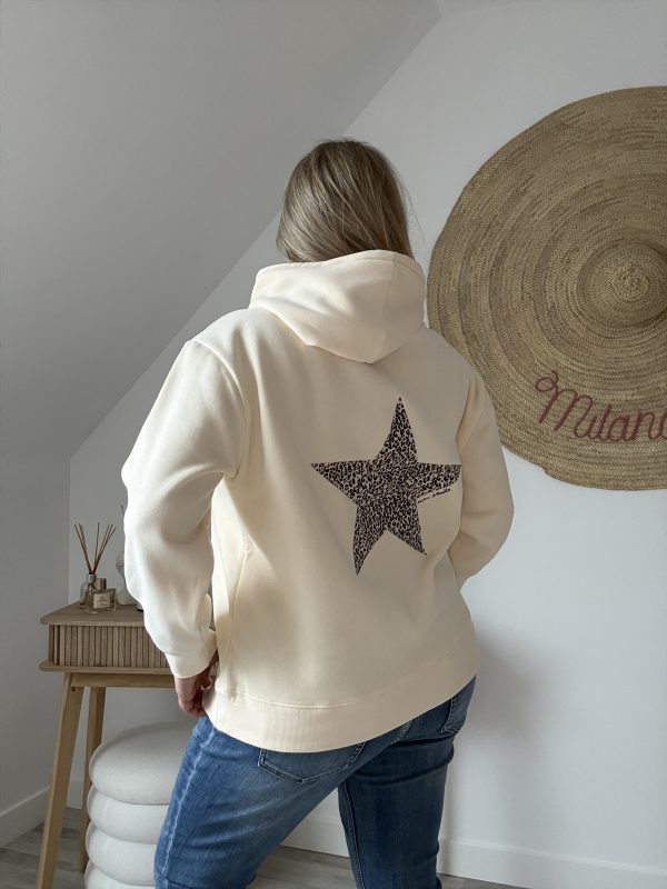 Sweat Capuche Broderie Étoile Léopard Femme – Milanah