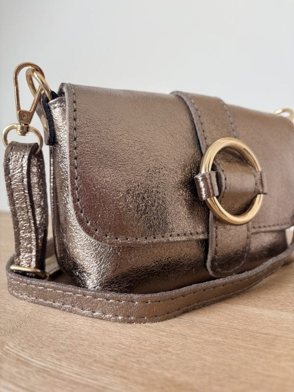 Sac Cuir Vachette Bronze Métallisé Femme – Milanah
