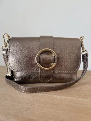 Sac Cuir Vachette Bronze Métallisé Femme – Milanah