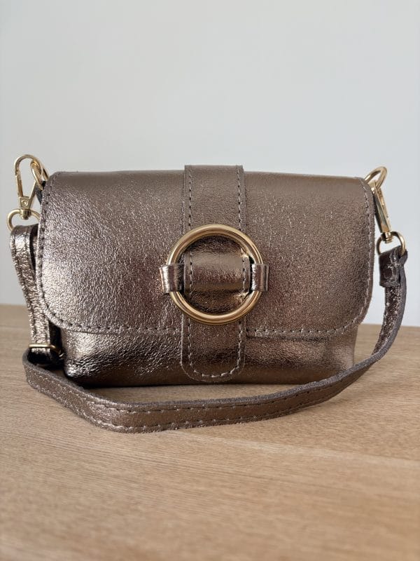 Sac Cuir Vachette Bronze Métallisé Femme – Milanah