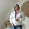 Sweat Zippé Capuche ICONIC Femme Blanc – Milanah
