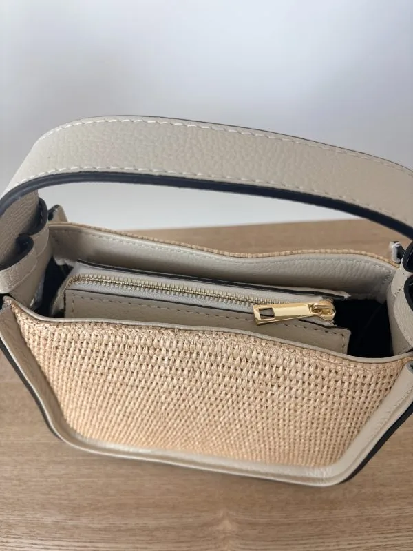 Sac Raphia Cuir Vachette Écru Femme – Milanah
